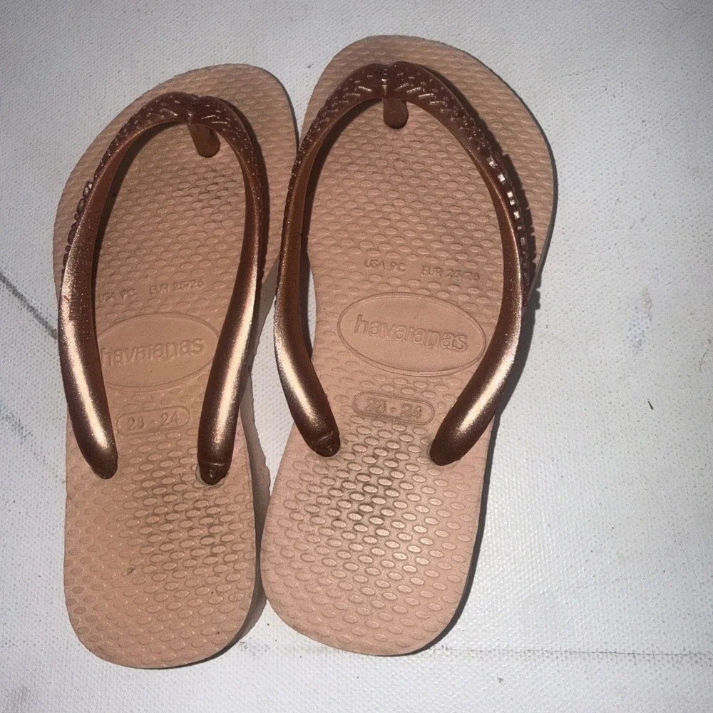 Havaianas Top Trend Pink Rose Shimmer  Flip Flop Sandals Kid's Toddler Size 9C